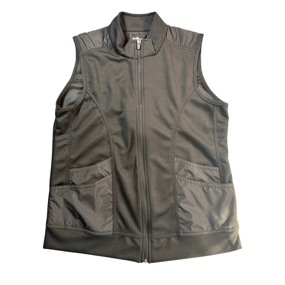 Charles River Apparel Women's Ashby Mixed Media Vest Size Large Black NWT